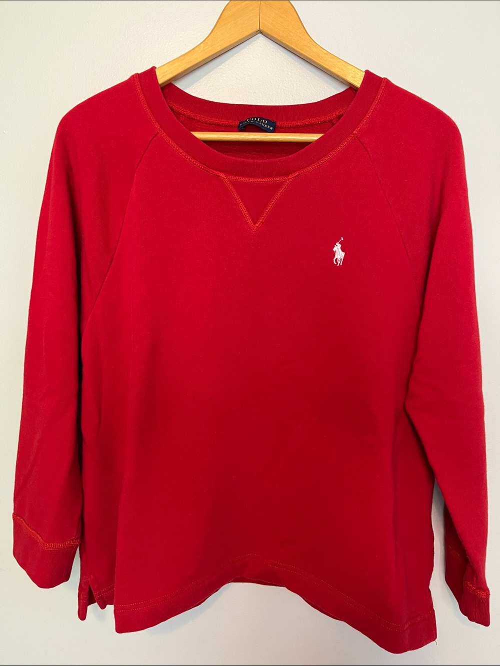 POLO Ralph Lauren Red Pullover Sweatshirt with White Pony